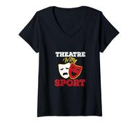 Mujer El Teatro es mi Deporte - Diseño de Teatro dramático Camiseta Cuello V