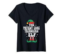 Mujer El Técnico de Atención al Paciente Elfo Funny Christmas Camiseta Cuello V