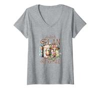 Mujer Él Tiene un Plan y yo Tengo un propósito Cristiano Camiseta Cuello V