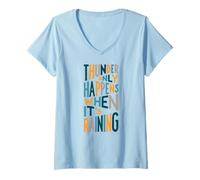 Mujer El Trueno Solo ocurre Cuando llueve Camiseta Cuello V