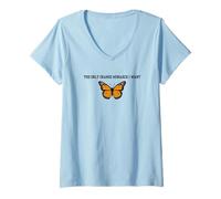Mujer El único monarca Naranja Que Quiero Mariposa Camiseta Cuello V