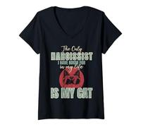 Mujer El único narcisista para el Que Tengo Espacio en mi Vida es mi Gato Camiseta Cuello V