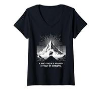 Mujer El valor del hombre medido por lo que supera la masculinidad de batalla Camiseta Cuello V