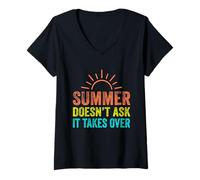 Mujer El verano no lo pide se apodera de los viajes de vacaciones en la playa Camiseta Cuello V