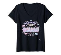 Mujer El Verano Que convertí en Delulu Funny Gen Z Slang Humor Camiseta Cuello V