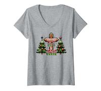 Mujer El Verdadero Regalo es Jesús Navidad Natividad Cristianos aman Camiseta Cuello V