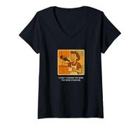 Mujer El vino me eligió - Retro 1950s Funny Housewife Meme Camiseta Cuello V