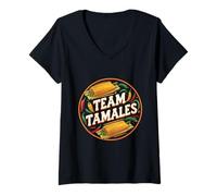 Mujer Elaboración De Tamales Team Tamales Camiseta Cuello V