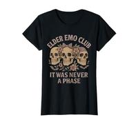 Mujer Elder EMO Club Esqueleto Floral Oscuro Nunca Fue Una Fase Camiseta