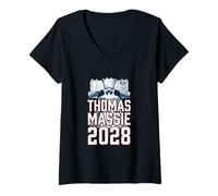 Mujer Elección de Ron Paul Thomas Massie 2028 Presidente América Camiseta Cuello V