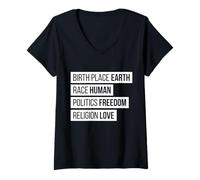 Mujer Elección del Movimiento Mundial por la Paz Votar Política Camiseta Cuello V