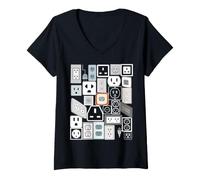 Mujer Electrical Outlet Plug and Socket Couples Halloween Costume Camiseta Cuello V