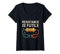 Mujer Electricista Papá Nothing Shocks Me Divertido Diseño Eléctrico Camiseta Cuello V