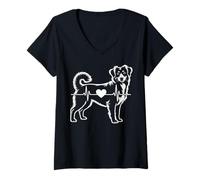 Mujer Electrocardiograma de Latido del corazón Tolling Retriever Toller de Pato de Nueva Escocia Camiseta Cuello V