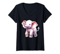 Mujer Elefante | Baby Elephant Camiseta Cuello V