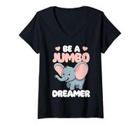 Mujer Elefante Be A Jumbo Dreamer Lindo Elefante Camiseta Cuello V