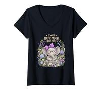 Mujer Elefante de Conciencia sobre la Demencia Que recordaré por ti Camiseta Cuello V