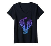 Mujer Elefante Majestuoso, Meditación, Namaste, Poder Camiseta Cuello V