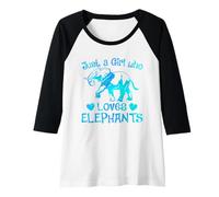 Mujer Elefante Solo una Chica Que ama a los Elefantes Camiseta Manga Raglan