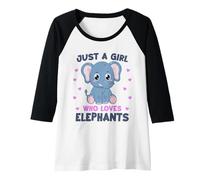 Mujer Elefante Solo una Chica Que ama a los Elefantes Camiseta Manga Raglan