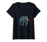 Mujer Elefante Zombi - Muertos vivientes Miedo Boo Spook Camiseta Cuello V