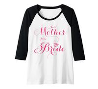Mujer Elegante Madre de la Novia Rosa Fiesta Nupcial Camiseta Manga Raglan