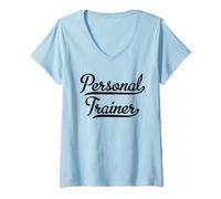 Mujer Elegante Regalo de tipografía de Entrenador Personal con un Swoosh Camiseta Cuello V