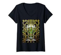 Mujer Elegantes Copas de champán Esmeralda en Estilo Art Deco Camiseta Cuello V