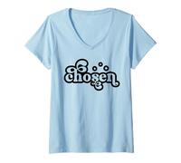 Mujer Elegidos Cristianos Hombres Mujeres Cristianos Padres y Madres Camiseta Cuello V