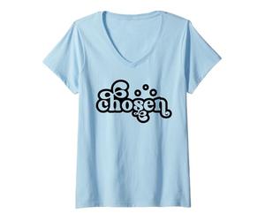 Mujer Elegidos Cristianos Hombres Mujeres Cristianos Padres y Madres Camiseta Cuello V