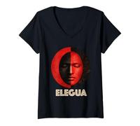Mujer Elegua Orisha Santería Afro Cubana Espiritual Camiseta Cuello V
