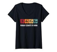 Mujer Elementos primarios del Humor Ciencia Sarcasmo S Ar Ca SM Divertido Camiseta Cuello V