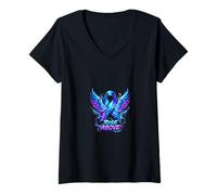 Mujer Elevarse por Encima de la Conciencia Alas de Cinta Motivación Camiseta Cuello V