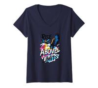 Mujer Elevarse por Encima de los límites, Frase Inspirada en águila Camiseta Cuello V