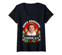 Mujer Elf Does Someone Need a Hug Camiseta Cuello V