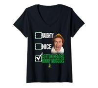 Mujer Elf Not Naughty Not Nice Camiseta Cuello V