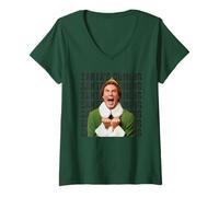 Mujer Elf Xmas Movie Will Ferrell Buddy Santa Claus Holiday Fun Classic Camiseta Cuello V