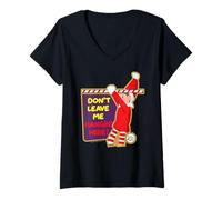 Mujer Elfos Behavin' Badly Dont Leave Me Hangin' Christmas Camiseta Cuello V