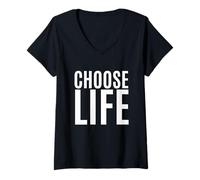 Mujer Elige LA Vida | Meme de Video Musical de Pro Life Camiseta Cuello V