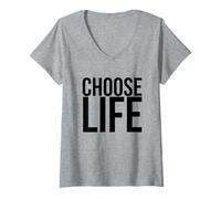 Mujer Elige la Vida Vintage Retro 80s Funny T-Shirt Camiseta Cuello V