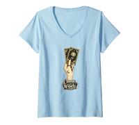 Mujer Elige sabiamente Tarot Mano Celestial Witchy Camiseta Cuello V
