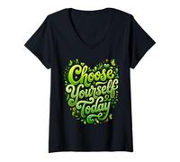 Mujer Elija Usted Mismo Hoy Cita de Salud Mental Groovy Camiseta Cuello V