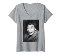 Mujer Ella Fitzgerald Reina del Jazz Duffy Archivo Fotografía Camiseta Cuello V