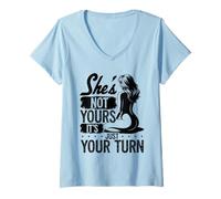 Mujer Ella no es Tuya Es Solo tu Turno Swingers Piña Camiseta Cuello V