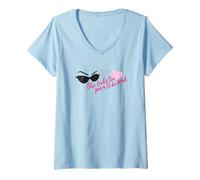 Mujer Ella se ve Demasiado Pura para ser Rosa | Rizzo 50s Camiseta Cuello V