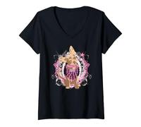 Mujer Elle Coquette Bruiser In Glamours Pink Outfit Art Portrait Camiseta Cuello V