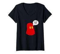 Mujer ElleFoot - Pie de Elefante Rojo para Entrar Donde Encajes Camiseta Cuello V