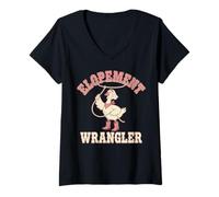 Mujer Elopement Wrangler Oca Humor Western Diseño Camiseta Cuello V