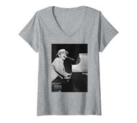Mujer Elton John Breaking Hearts Tour Europeo Express Camiseta Cuello V