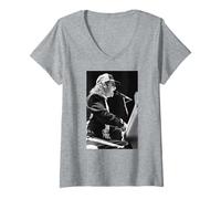 Mujer Elton John Nikita Hielo En Fuego Era 1985 Camiseta Cuello V